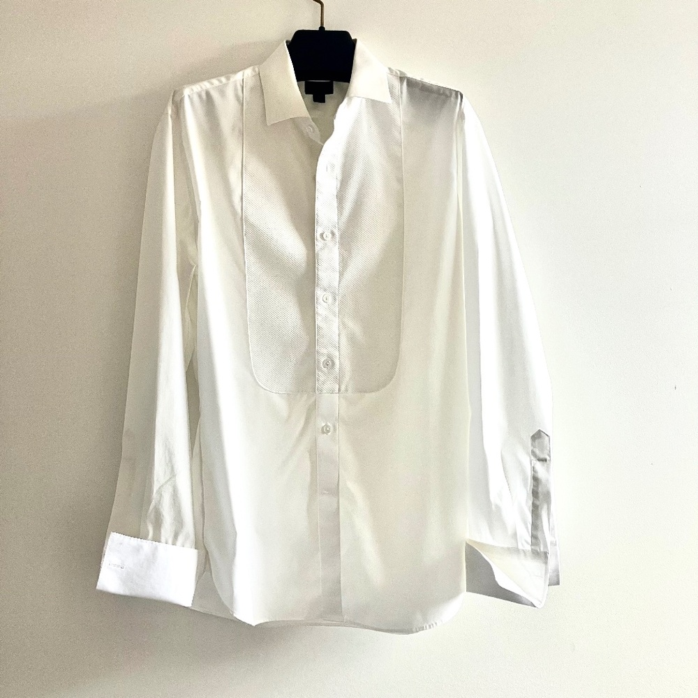 J Crew Ludlow pique tuxedo shirt